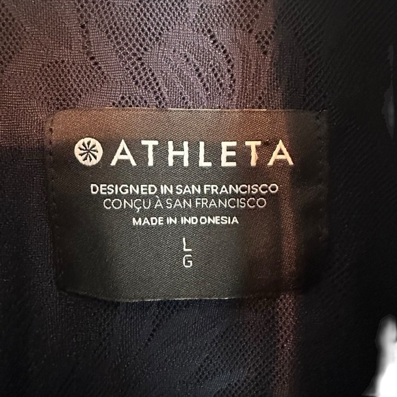 Athleta Sightseer Lace Jacket Navy Blue Floral Mesh Zip Bomber Windbreaker Large - Picture 7 of 14